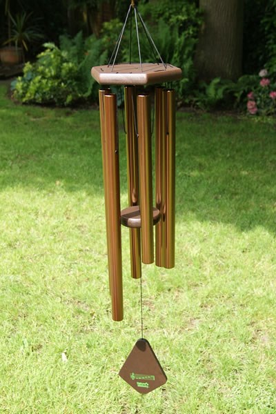 Carillon éolien avec papillon - statue en bronze (WC0099BR-V)