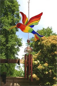 Carillon éolien avec colibri arc-en-ciel