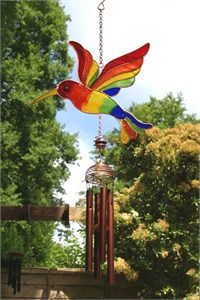 Carillon &#233;olien avec colibri arc-en-ciel