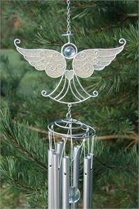 Carillon &#233;olien avec ange d&#39;argent