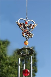 Carillon &#233;olien avec ange rouge