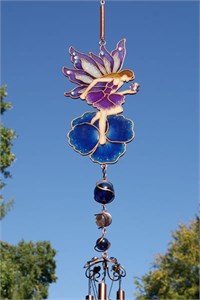 Carillon &#233;olien avec f&#233;e et une pens&#233;e bleue