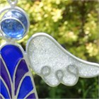 Carillon &#233;olien avec ange bleue et violette