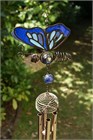 Carillon &#233;olien avec papillon bleu cobalt